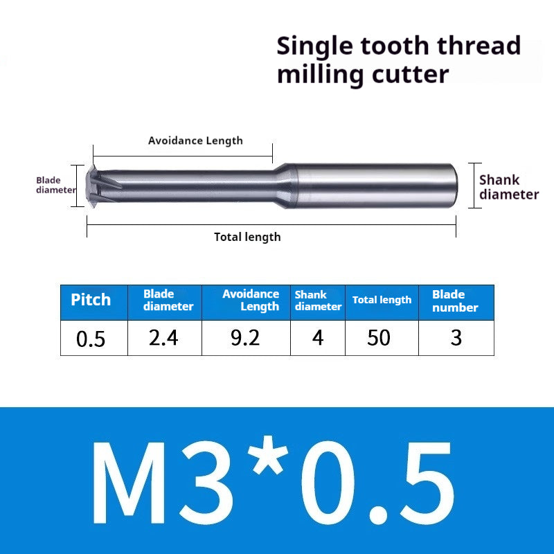 2034-65° three-tooth thread milling cutter, tungsten steel alloy end mill, tooth milling cutter, three-edged coating, M2M3M4M6 CNC cutter Shandong Denso Pricision Tools Co.,Ltd.